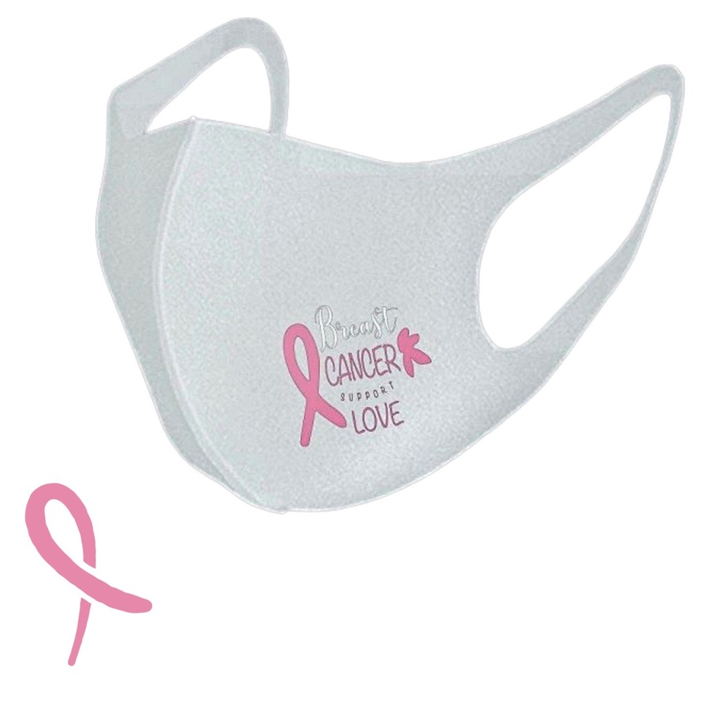 Stretchable "Breast Cancer Support Love” Face Mask